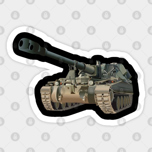 M109 155MM SP Sticker by twix123844